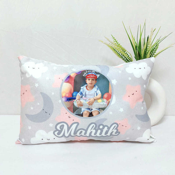 Personalized Clouds Printed Kids Photo Pillow
